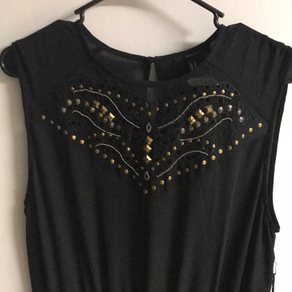 Forever 21 Black Sleeveless Metals Dress Top M - Picture 2 of 6